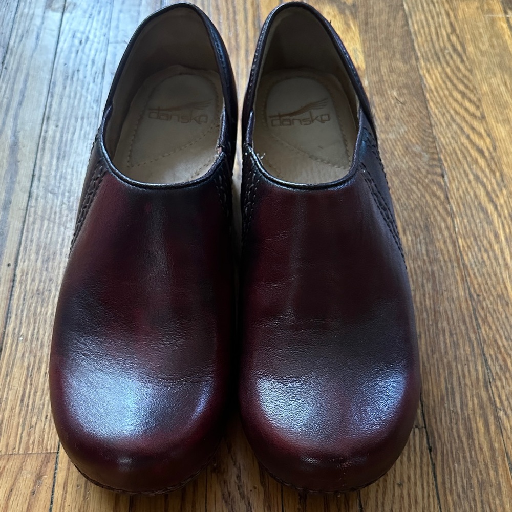 Dansko Burgundy Leather Clogs